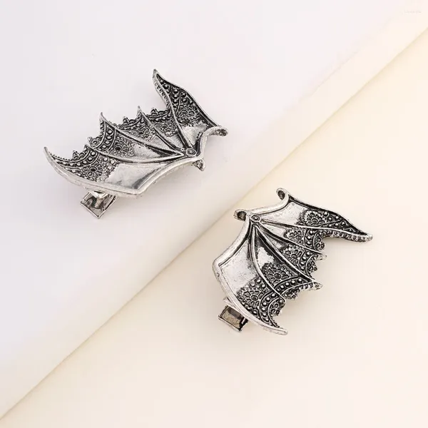 Suministros de fiesta 1 Pair Halloween Little Devil Elf Wings Cospin Cosplay Black Bat Side Clip Duckbill Hair