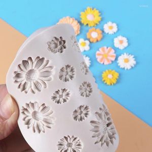 Fournitures de fête 1PC 3D Daisy Fleurs Silicone Moule cuisine outil de boulangerie sucre