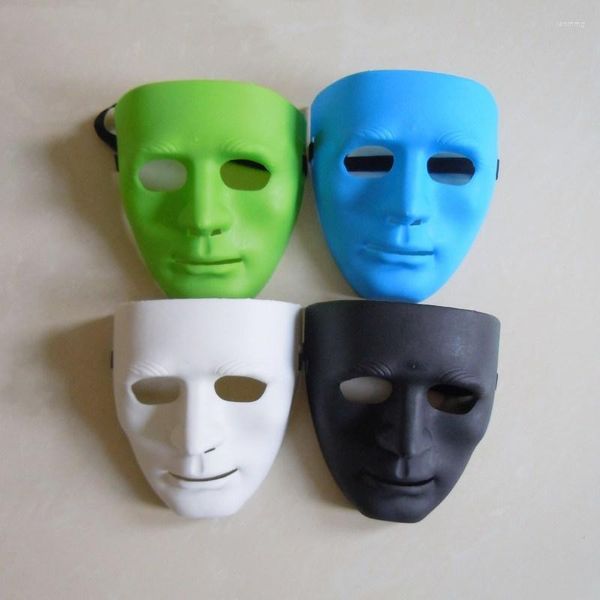 Fournitures de fête 1 PC 4 couleurs Cosplay Halloween Festival PVC blanc masque jouets Unique visage complet Costume de danse pour hommes femmes cadeau