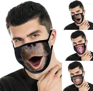 Feestartikelen 1pc Volwassen Mannen Vrouwen Modieus Gezichtsmasker Patroon Katoen Mondmaskers Grappig Outdoor Masker Halloween Cosplay