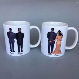 Party Supplies 1pc Custom Logo Wedding Geschenken voor gasten Souvenirs Souvenirs Coffee Mug Milk Cup Ceramics Man's Gift Bridal Squad