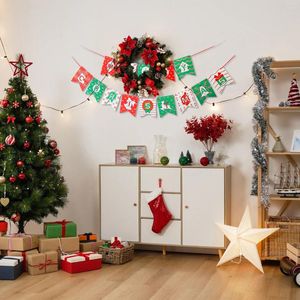 Fournitures de fête 1pcs Set 9 8ft Rouge Blanc Vert Papier Carte Lettre Bannière Bannières Personnalisées Personnaliser Pour Noël Félicitations