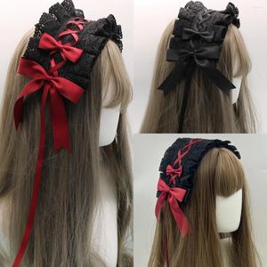 Fournions de fête 1pcs femmes mignonnes en dentelle gothique lolita basse coiffure anime sert cosplay kc accessoires de coiffure