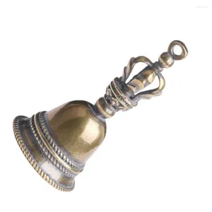 Fourniture de fête 2 PCS Bell Keychain Brass Bells suspendu le vent grand Noël Tibetan Hand Keyring Door Crafts Mini
