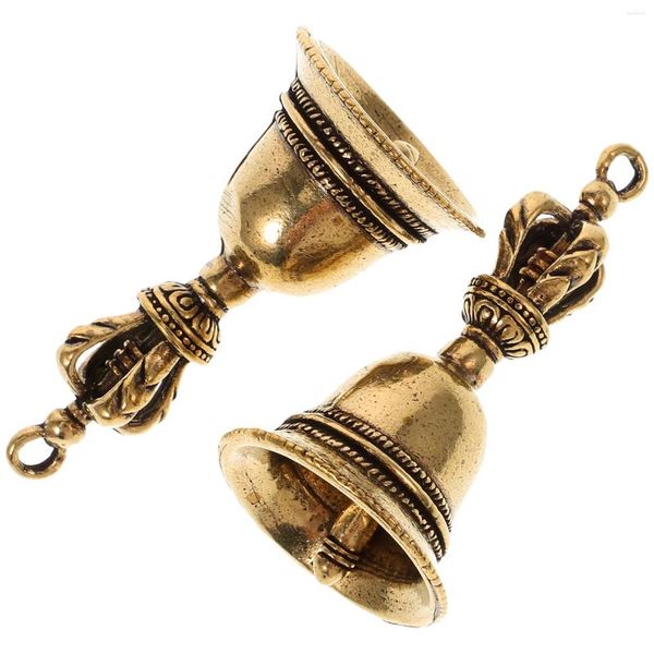 Suministros de fiesta 2 PCS DIY Caqueta Key Hanging Budismo Adornos Bell Shake Shake Bells Bolso Bolso de latón Cobre de cobre