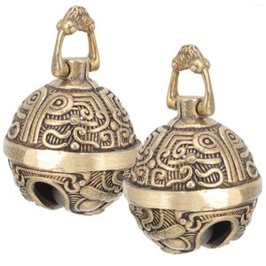 Party Supplies 2 PCS Patroon Bell Crafts Diy Hangdiring Decor Key Ring Brass Metal Charm Vintage Bells voor decoratie