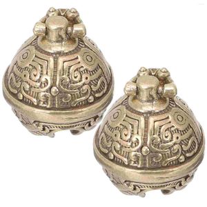 Fournitures de fête, 2 pièces, petites cloches à motif pour l'artisanat, porte-clés, fabrication de bijoux en laiton