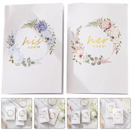 Party Supplies 2 PCS Vows de mariage Book Livre pour jurer Cadeaux Cadeaux Bow Day Booklet Paper