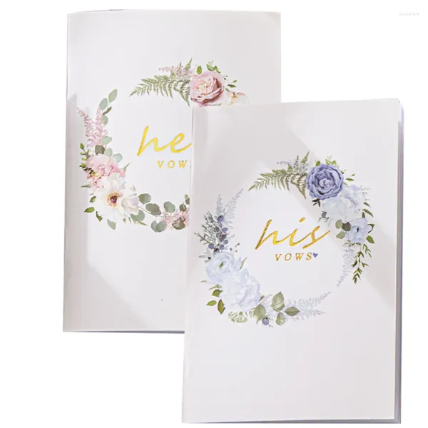 Party Supplies 2 PCS Vows de mariage Vows Book Book Cards for Bow Favors Grid Horizontal Ses et son papier marié