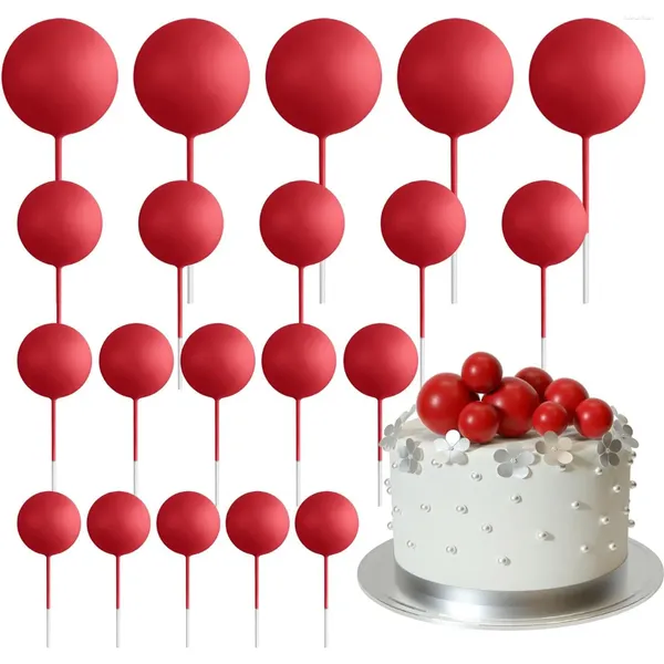 Fourniture de fête 20 PCS Mini ballons bâtons rouges Balls Course Course des décorations de topper pour l'anniversaire de mariage