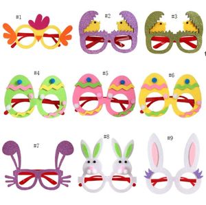 Feestartikelen 2022 Pasen Bril Egg Bunny Chick Rabbit Ear Brass Frame Decoratie Party-Gunst Kids Gift RRA11604