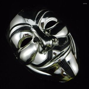 Party Supplies 2023 Halloween Masquerade Costume Cosplay V voor Vendetta Anoniem Mask Golden Silver Volwassenen