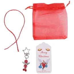 Fournitures de fête, 20 pièces, cloche ange étoile boucle, cadeau décoratif de noël, ensemble de sacs pendentif à cinq branches