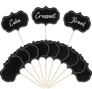 Fournitures de fête 24pcs mini-tableau noir topper gastronomie étiquettes de cupcakes de gâteau de dentif