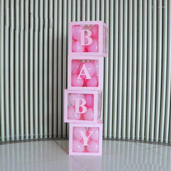 Suministros para fiestas, caja con letras rosas de 25/30cm, globos para cumpleaños, boda, decoración personalizada con nombre, cajas DIY para Babyshower y niñas