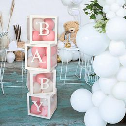 Fournitures de fête 27/25cm, boîte aux lettres transparente personnalisée A-Z, décoration de réception-cadeau pour bébé fille, 1er anniversaire, ballon de mariage pour enfants, DIY