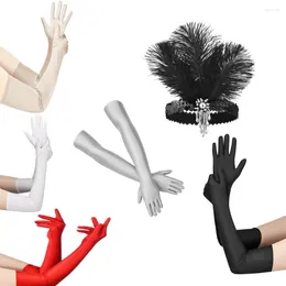 Party Supplies 2PCS 1920S Headswear Gatsby Accessories Feather Band Band Gants Same Set Ball