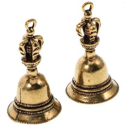 Statues de cloche en laiton, fournitures de fête, ornements bouddhistes, porte-clés, pendentifs suspendus, 2 pièces