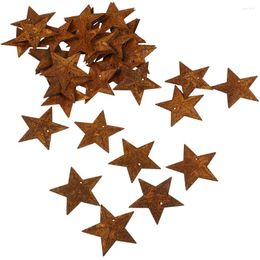 Feestbenodigdheden 30 pc's kerstdecoraties Rusty Pentagram Country Metal Barn Stars Miniature for Crafts