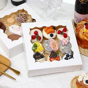 Fournitures de fête 30 pièces 2 autocollants 10 2.5 en boîtes à gâteaux avec fenêtre boulangerie pâtisserie pour pâtisseries chocolats Cupcakes