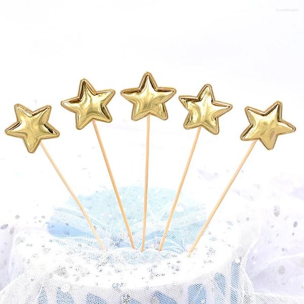 Suministros de fiesta 30pcs pastel colorido topper crown star heart feliz cumpleaños decoración de baby shower boda