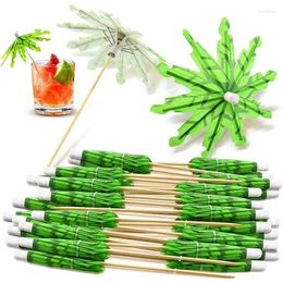 Feestbenodigdheden 30 stks tropische palmboompapier paraplu cocktail fruit tandenstokers cupcake toppers Hawaiiaanse verjaardag bruiloft decoraties