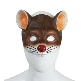 Masque de Cosplay de souris 3D, fournitures de fête, demi-visage d'animaux, accessoires de Costume, Halloween Rat Rave Clubwear avec élastique en Nylon
