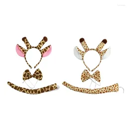 Fourniture de fête 3pcs jeu de rôle girafe oreille poils hooptailbowtie femme adolescents maquillage bandeaux pour halloween performances hairband