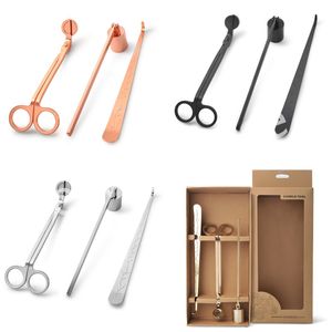 Feestartikelen 3 stks / set Kaarsen Snuffer Wick Trimmer Dipper 3 in 1 roestvrijstalen kaars accessoire geschenken Pack kerstcadeau voor kaarsminnaars