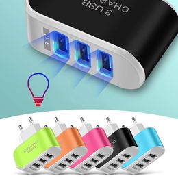 Party Supplies 3USB Candy Charger Led Luminous Mobile Phone Charging Head Intelligent Multi Port USB Charger