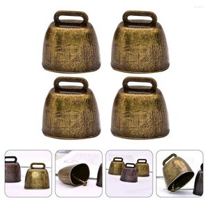 Party Supplies 4 PCS Metal Cow Bell Iron Tinkle Bells Anti-Lost the Ringer Collar pour l'agriculture du bétail Pâtule Mère Gol