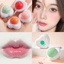 Suministros para fiestas 4 colores Natural fresa melocotón bola bálsamo labial brillo de labios sabor a fruta hidratante bolas de maquillaje lápiz labial embellecer cosmético