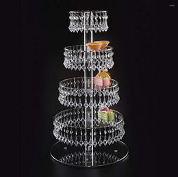 Party Supplies 5 Letters Transparant Wedding Crystal Acryl Cake Stand Display Cupcake Holder met kralenstrengen tafel centerpieces