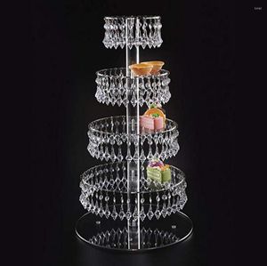 Party Supplies 5 Letters Transparant Wedding Crystal Acryl Cake Stand Display Cupcake Holder met kralenstrengen tafel centerpieces