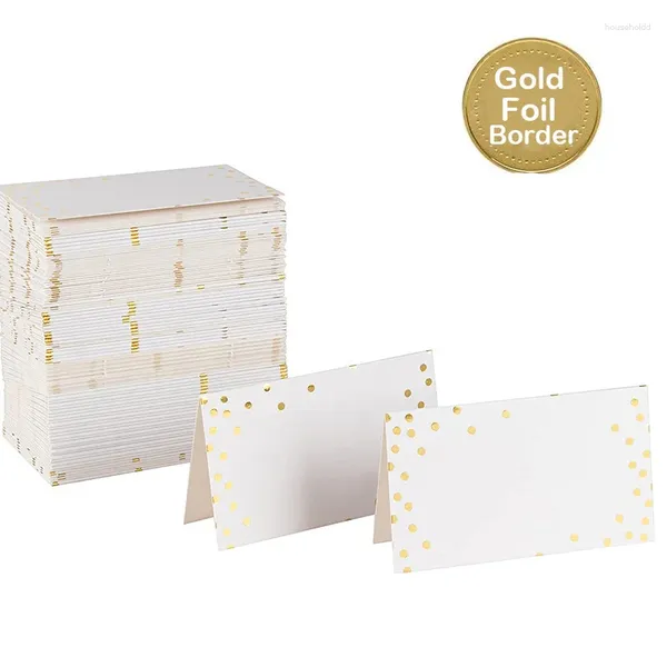 Suministros para fiestas, 50/100 Uds., tarjetas de lugar con nombre de punto dorado y plateado, tarjeta de número de asiento para boda, decoración de mesa, felicitación de cumpleaños y Navidad