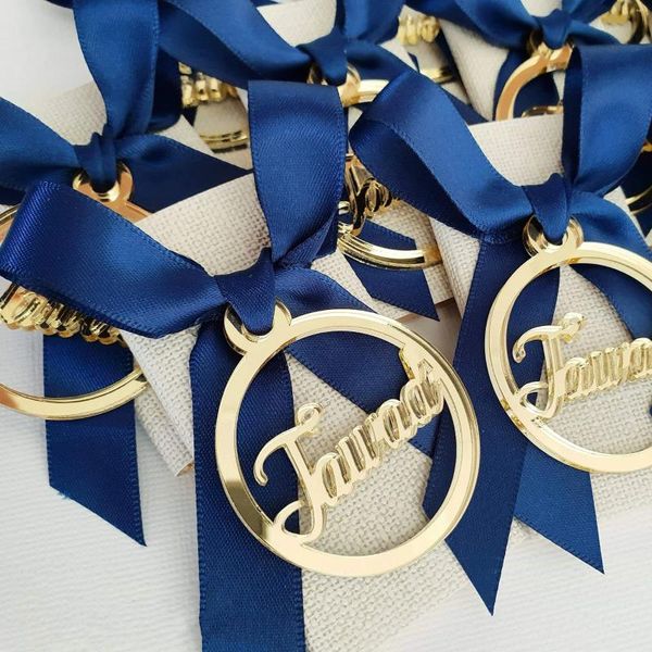 Suministros para fiestas 50 piezas personalizadas con corte láser, nombre del bebé, decoración acrílica dorada redonda, etiqueta personalizada para ducha de boda (sin caja ni cinta)