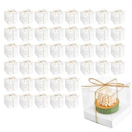 Feestvoorraden 50 stuks enkele cupcake container Plastic houder voor bruiloft Verjaardag Gunsten 3,5 x inch (wit)