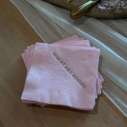 Fourniture de fête 50pcs serviettes ersonalisées presque Mme Mme Bridal Down Wedding Personnalize Cocktail Papier Paper personnalisé
