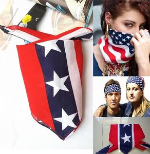 Fournitures de fête 55 * 55 cm Drapeau rebelle confédéré Bandanas Drapeaux Imprimer Bandana pour adultes Drapeaux étoiles des États-Unis Bandeaux deux côtés imprimés LT820