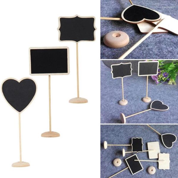 Fourniture de fête 5pcs en bois miniboard noir tableau avec panneau de table de mariage de stand place