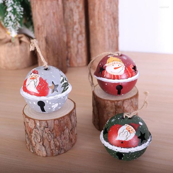 Cloches en fer et métal de 6cm, fournitures de fête, pour artisanat, décoration d'arbre de noël, grandes cloches peintes, ornements