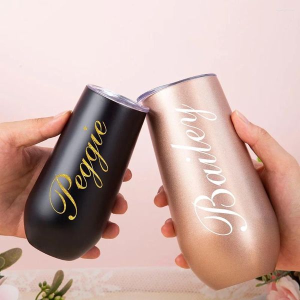 Suministros para fiestas, 6 onzas, copa de champán personalizada, vaso de dama de honor personalizado, regalo de propuesta nupcial de acero inoxidable