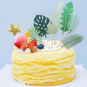 Fourniture de fête 7 PCS / Set Forest Feuilles Inserts de gâteau Décoration Tropical Kitchen Birthday Style Baking Decoratio I2X3