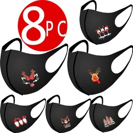 Fourniture de fête 8 PCS Masque de décoration de Noël pour adultes cadeaux de Noël unisexe Face réutilisable 2024 ans Navidad