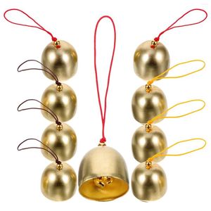 Party Supplies 9 PCS Vintage Bell hanger Gold Decor Bells For Crafts Holiday Bruin Rope Mini Christmas Alloy Festival Small