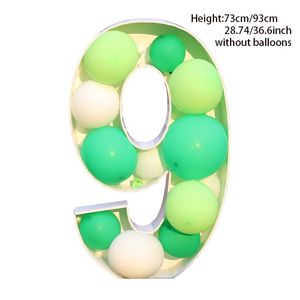 Feestartikelen 93/73cm Gigantische verjaardagsfiguur Ballonvuldoos Ballon Verjaardagsfeestje Decoratie Babyshower Bruiloft Ballon Nummer Frame Box Groothandel