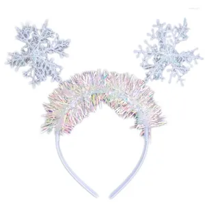 Fournitures de fête a0nf mignon paillettes de bande de neige coiffure Hoop nouveau-coiffure Garland de Noël
