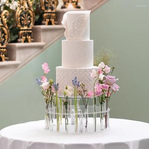 Feestartikelen Acryl Cake Display Board Ronde Stand 30cm Bruiloft DIY Bloem Kroon Decoratie Dessert Trays Duidelijk Gereedschap
