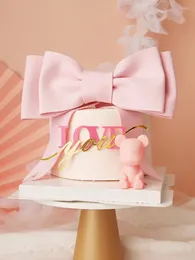 Suministros para fiestas alas rosa acrílico Card de corazón Card de la princesa Princesa pastel de cumpleaños decoración de la boda del arco