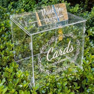 Boîte à cartes de mariage en acrylique, fournitures de fête, enveloppe de bricolage, livres de Table d'argent, cartes cadeaux de décoration, boîtes de salle à manger transparentes pour fête prénuptiale